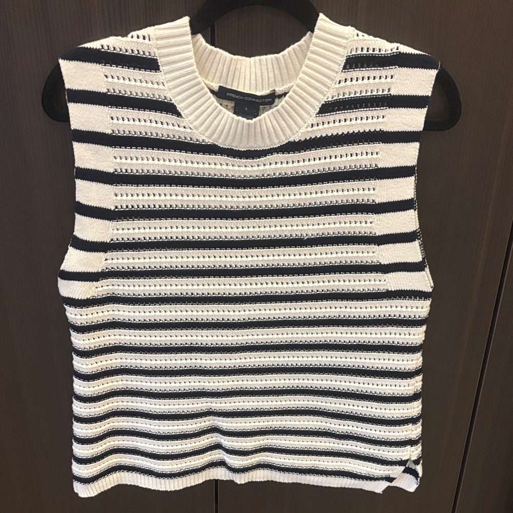 Striped Sleeveless Sweater Vest
